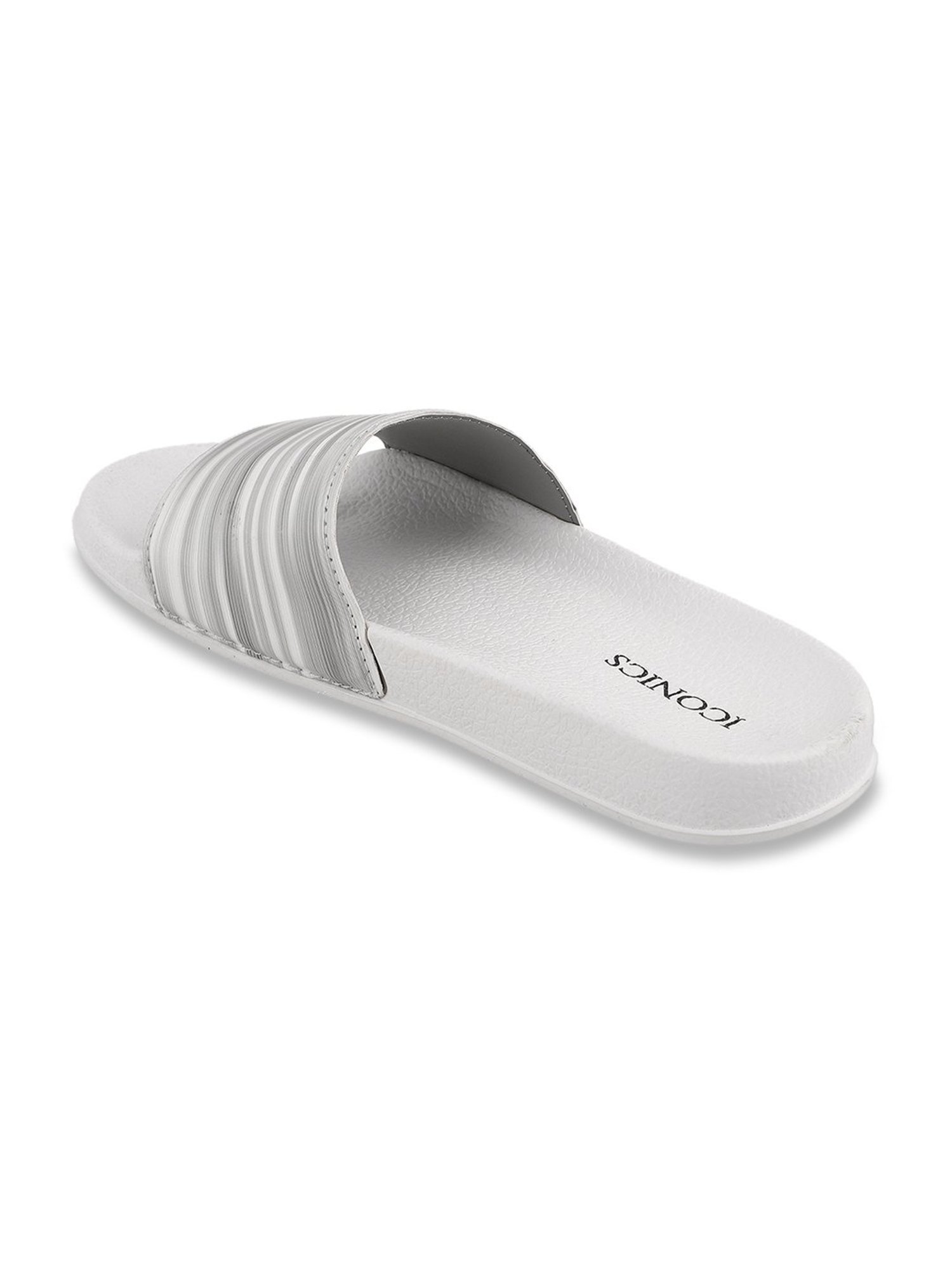 Iconics Women's White & Grey Slides