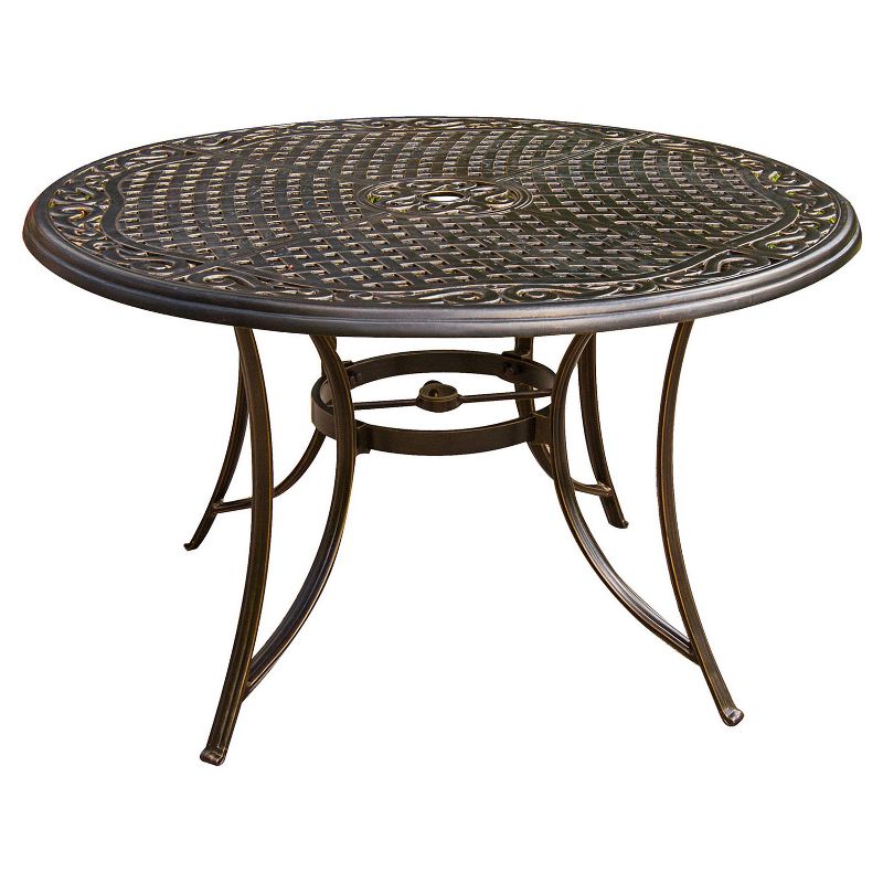 Traditions 5pc Round Metal Patio Dining Set - Blue- Hanover