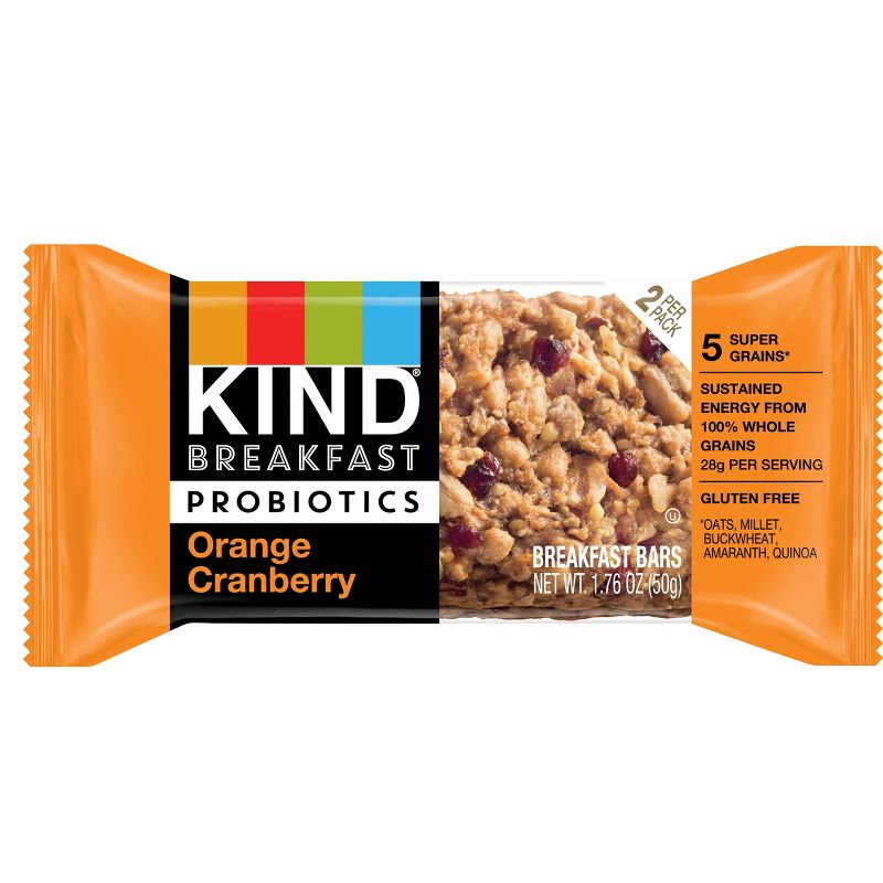 KIND Breakfast Probiotics Orange Cranberry Bars - 7.1oz/8ct