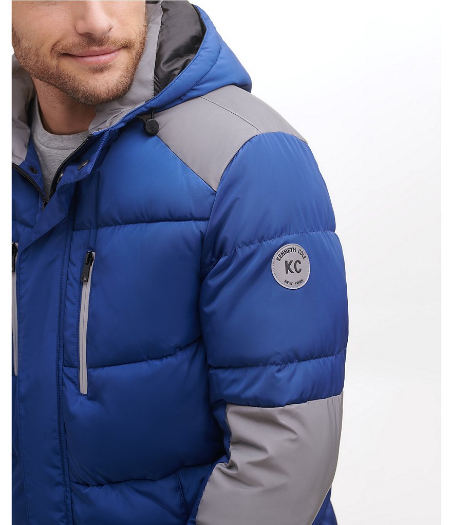 Kenneth Cole New York Long-Sleeve Mixed-Media Hooded Puffer Jacket