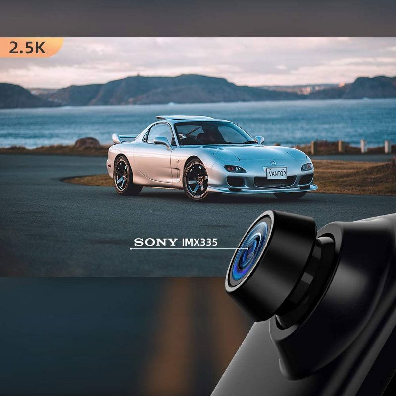 VanTop H612 12" 2.5K Mirror Dash Cam with Voice Control, GPS Tracking, IPS Full Touch Screen Rear View Camera, Parking Monitor