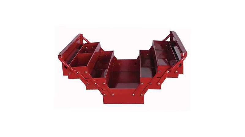 WESTWARD 10J171 17"W Steel, Red Portable Tool Box, Powder Coated, 8-1/4"H