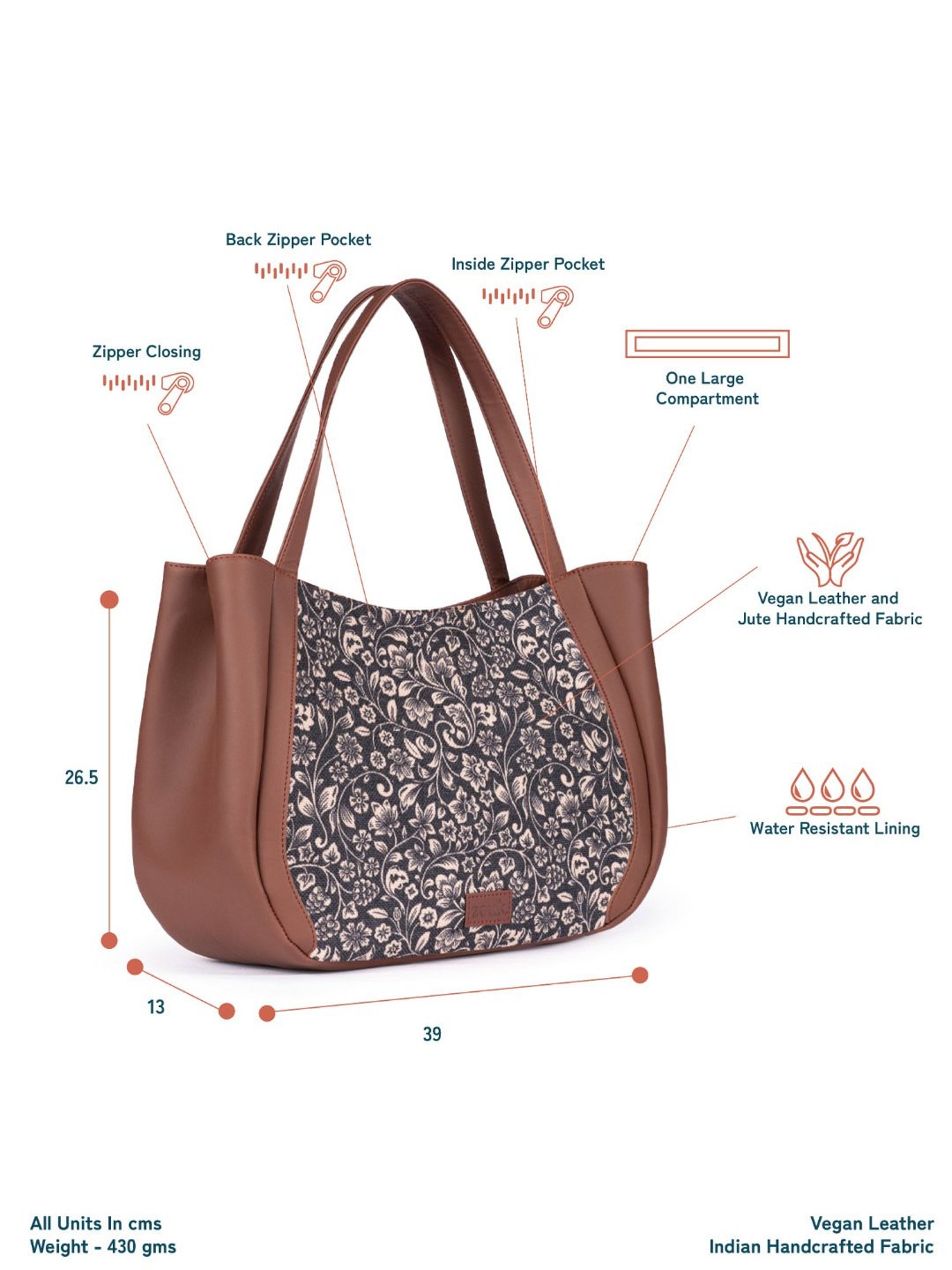 ZOUK Flomotif Black Printed Luna Shoulder Bag