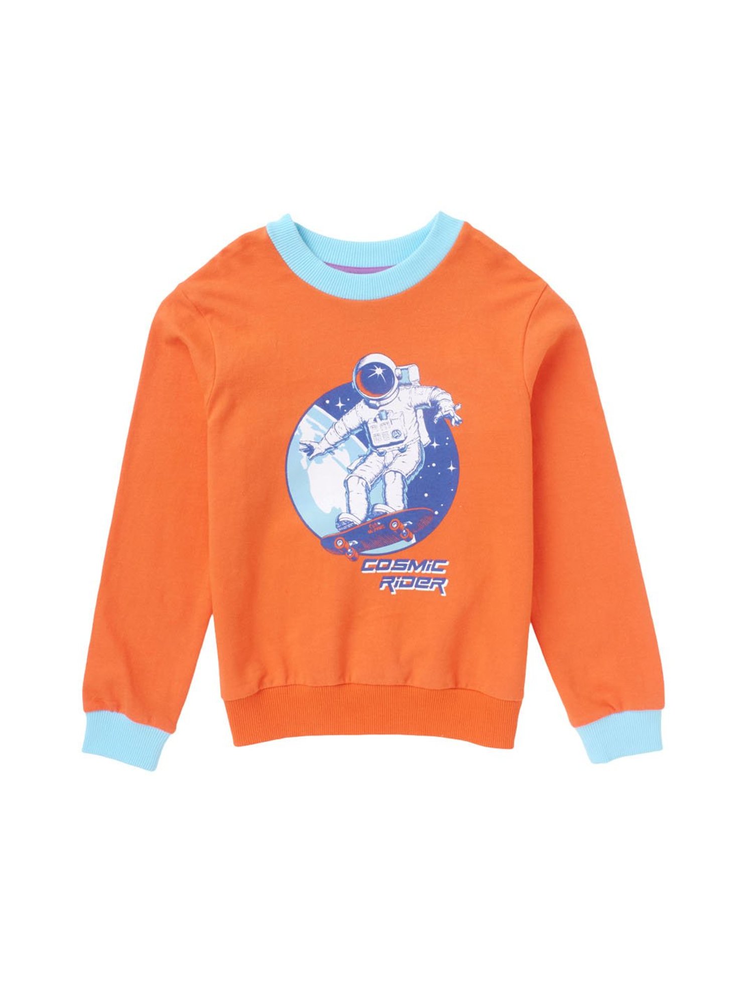 Cub McPaws Kids Orange & Blue Printed Sweatshirt