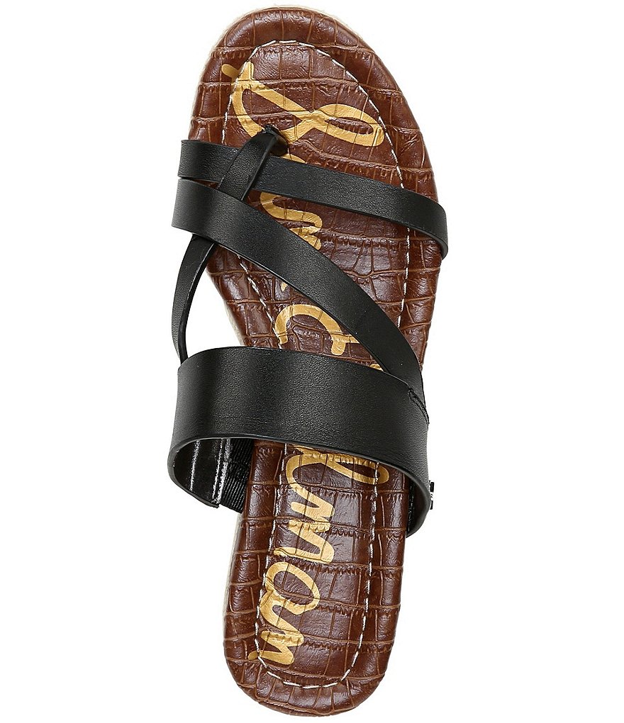 Sam Edelman Raleigh Leather Strappy Jute Wrapped Wedge Sandals