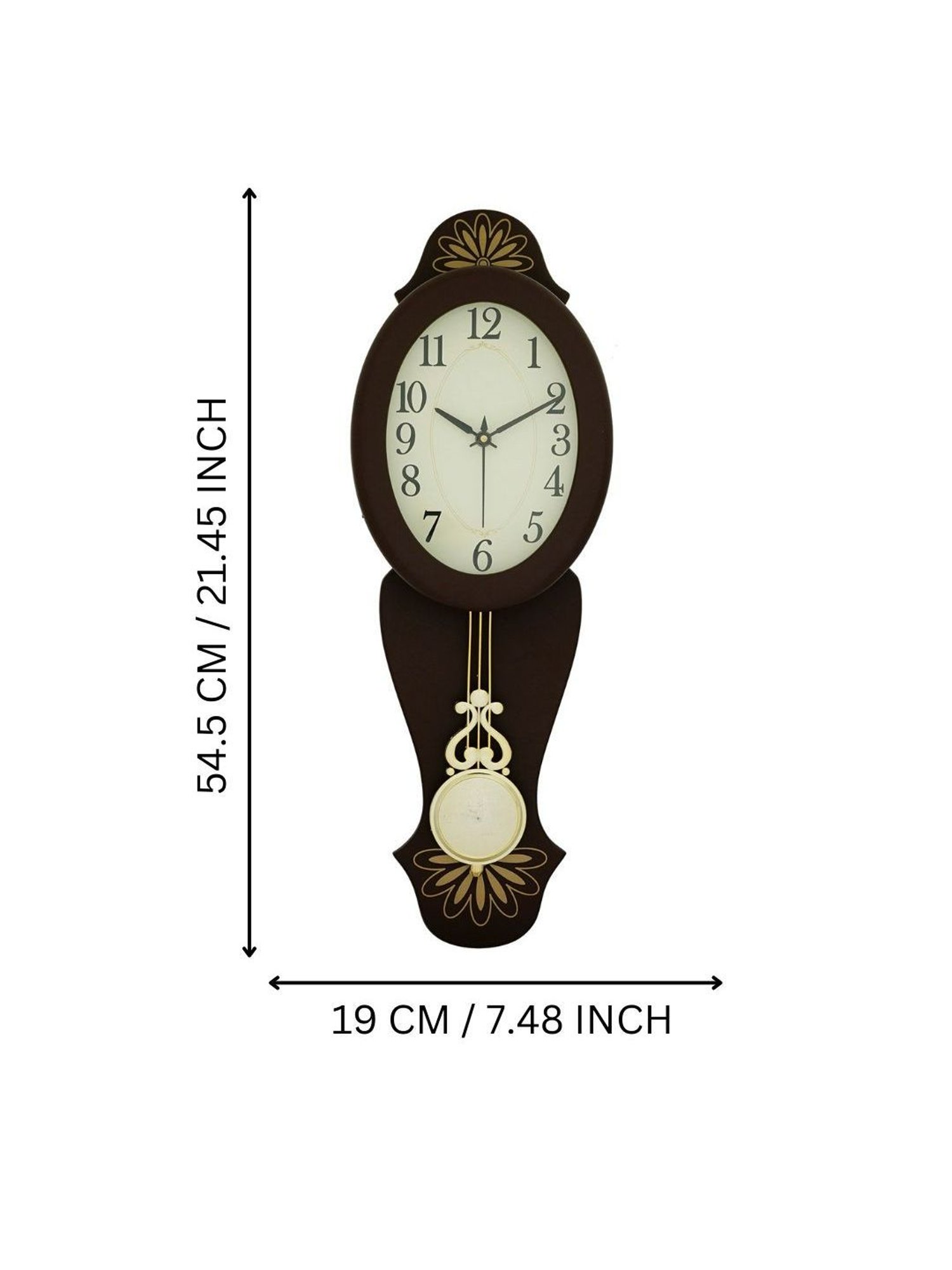 CHRONIKLE Elegant Vertical Brown Wood Wall Clock