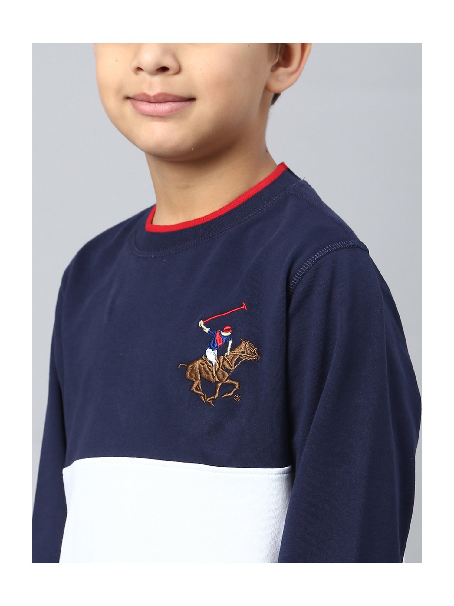Beverly Hills Polo Club Kids Multicolor Color Block Full Sleeves Sweatshirt