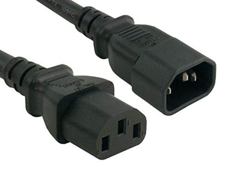 Monoprice Power Cord - 6 Feet - Black | CEE 7/7 SCHUKO (Europe) to IEC 60320 C13, 18AWG, 5A/1250W, 250V, 3-Prong