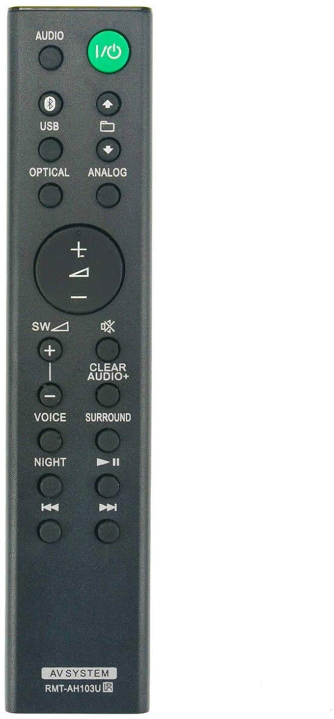 New RMT-AH103U RMTAH103U Remote Control Compatible with Sony Sound Bar AV Speaker System HT-CT80 HT-CT80BT SA-CT80 HTCT80 HTCT80BT SACT80 (1-493-030-11) (149303011)