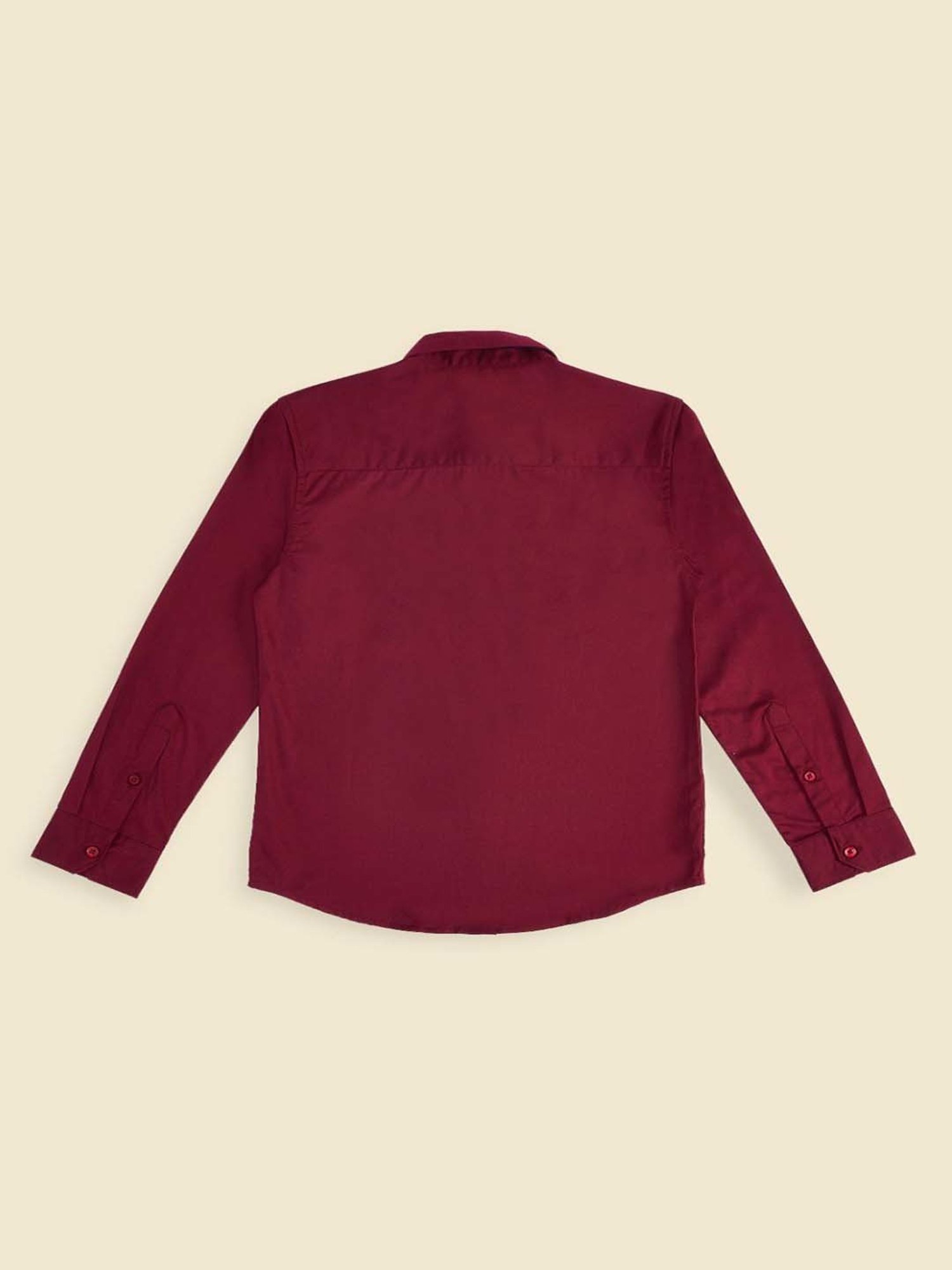 Pantaloons Baby Kids Maroon Cotton Regular Fit Full Sleeves Shirt