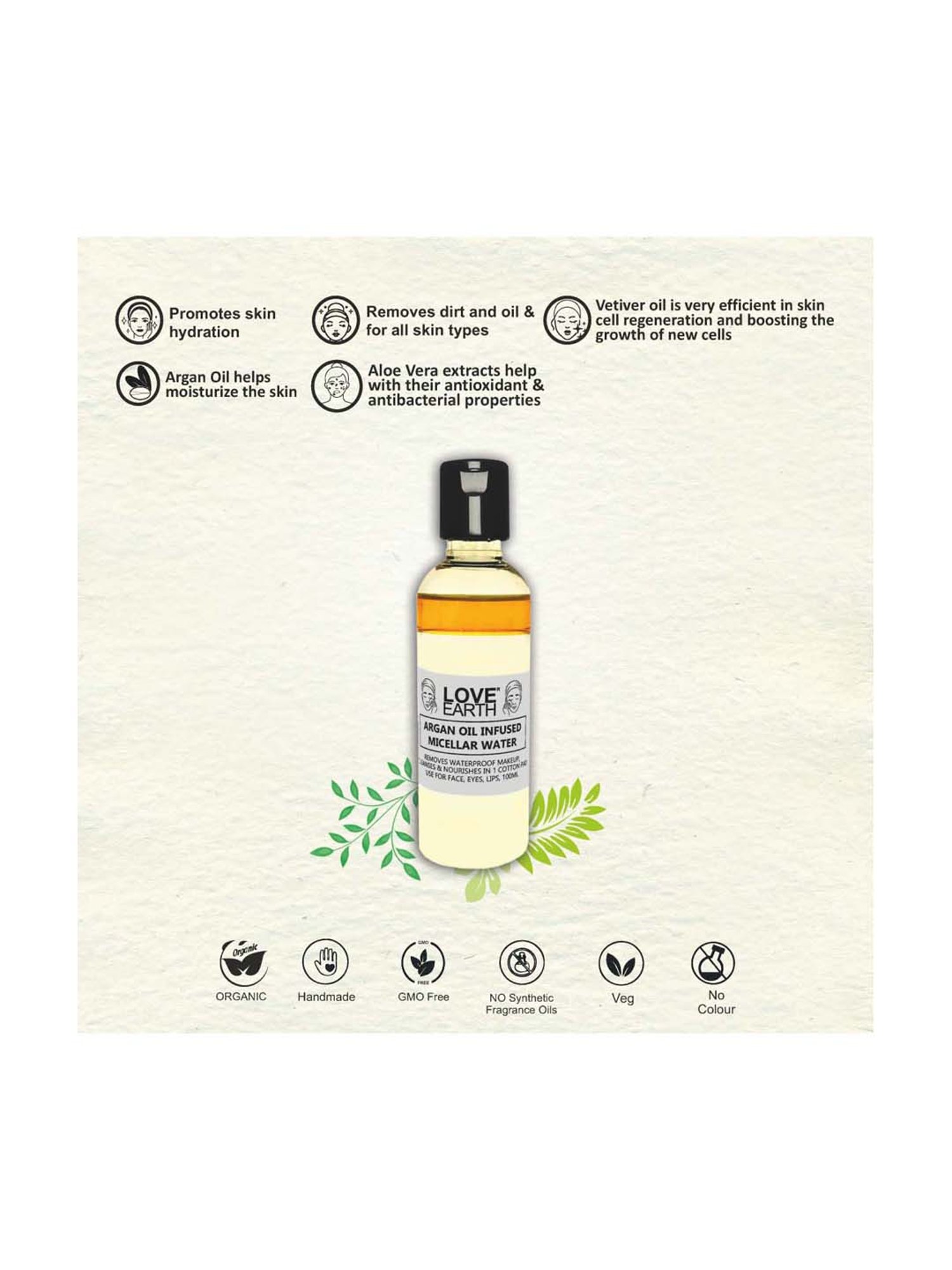 Love Earth Argan Oil-Infused Micellar Water - 100 ml