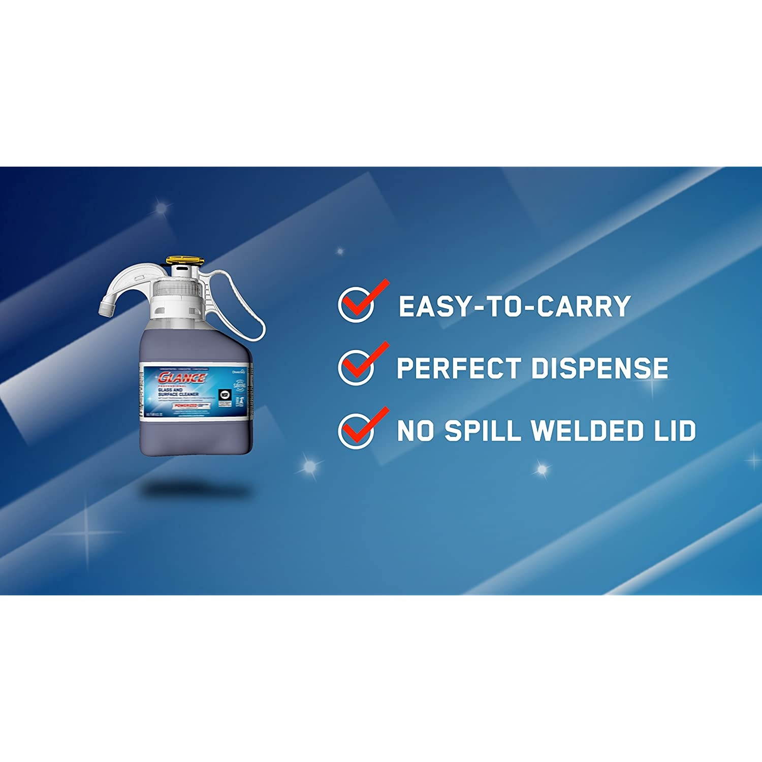 Diversey Glance Powerized Concentrated Glass and Surface Cleaner, 47.3 Ounce SmartDose Bottle (2 Pack)