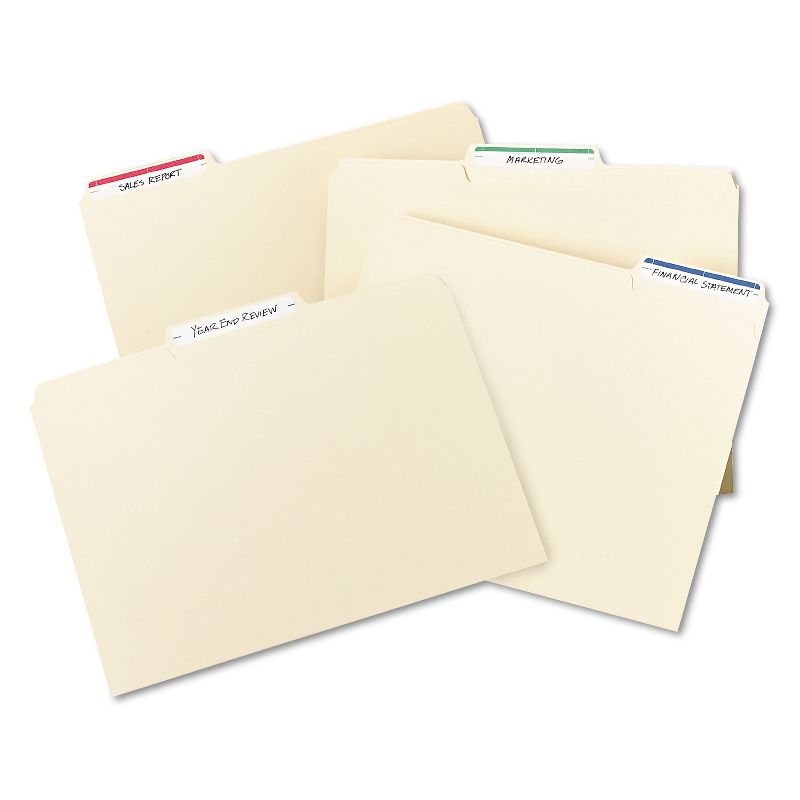 Avery Print or Write File Folder Labels 11/16 x 3 7/16 White/Dark Blue Bar 252/Pack 05200