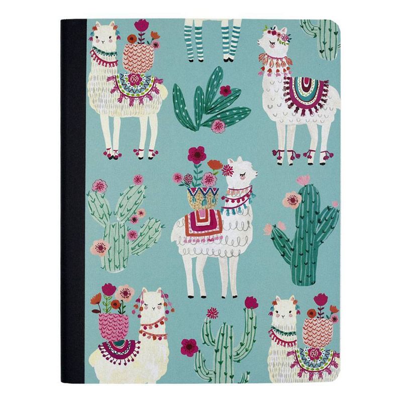 Llamas College Ruled Composition Notebook Teal - Greenroom