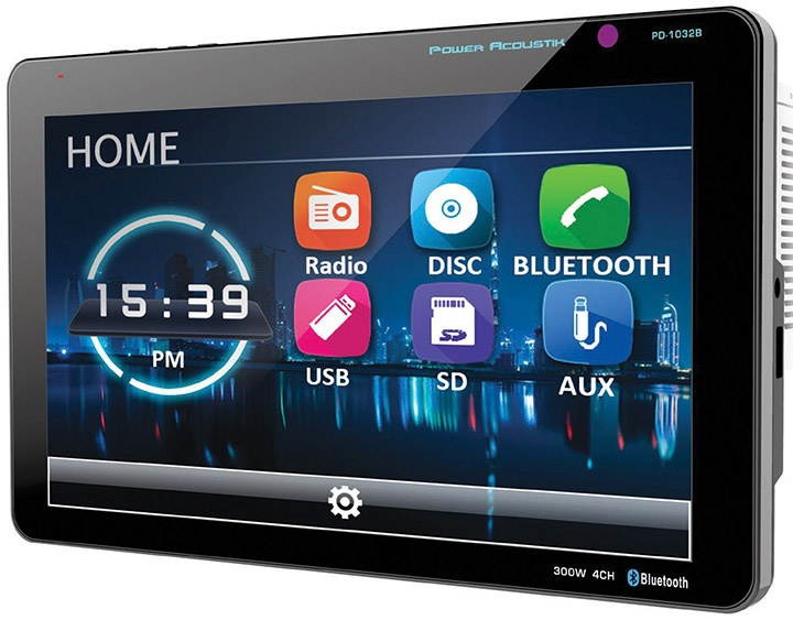 Power Acoustik PD1032B 10.3 in. Double Din Receiver with Bluetooth & Detachable Faceplate