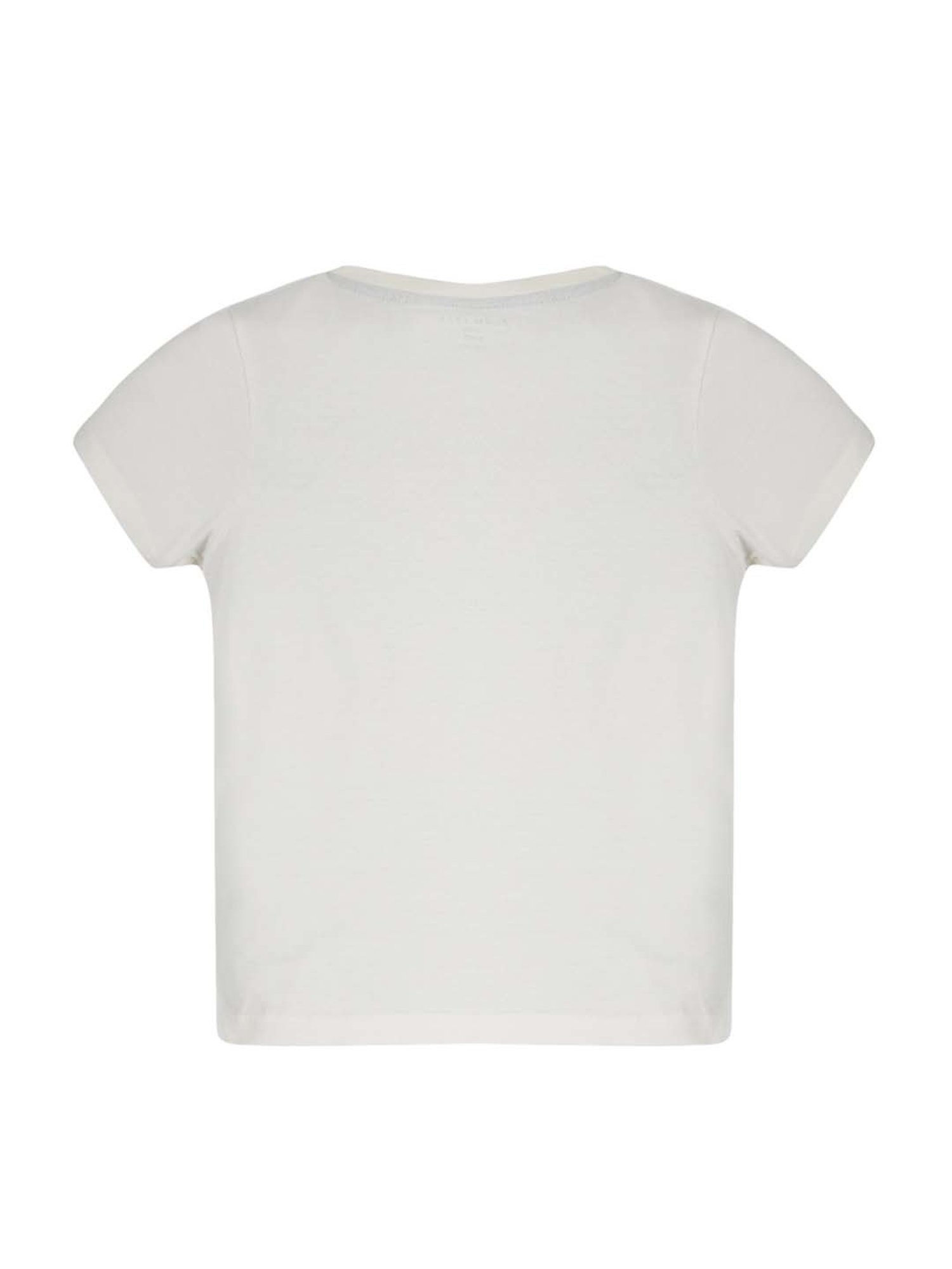 Plum Tree Kids Navy & Off-White Cotton Printed T-Shirt (Pack of 2)