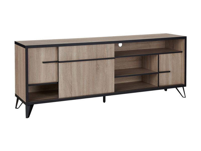 Furniture of America Evermore Modern Wood 70-Inch TV Stand in Natural Oak