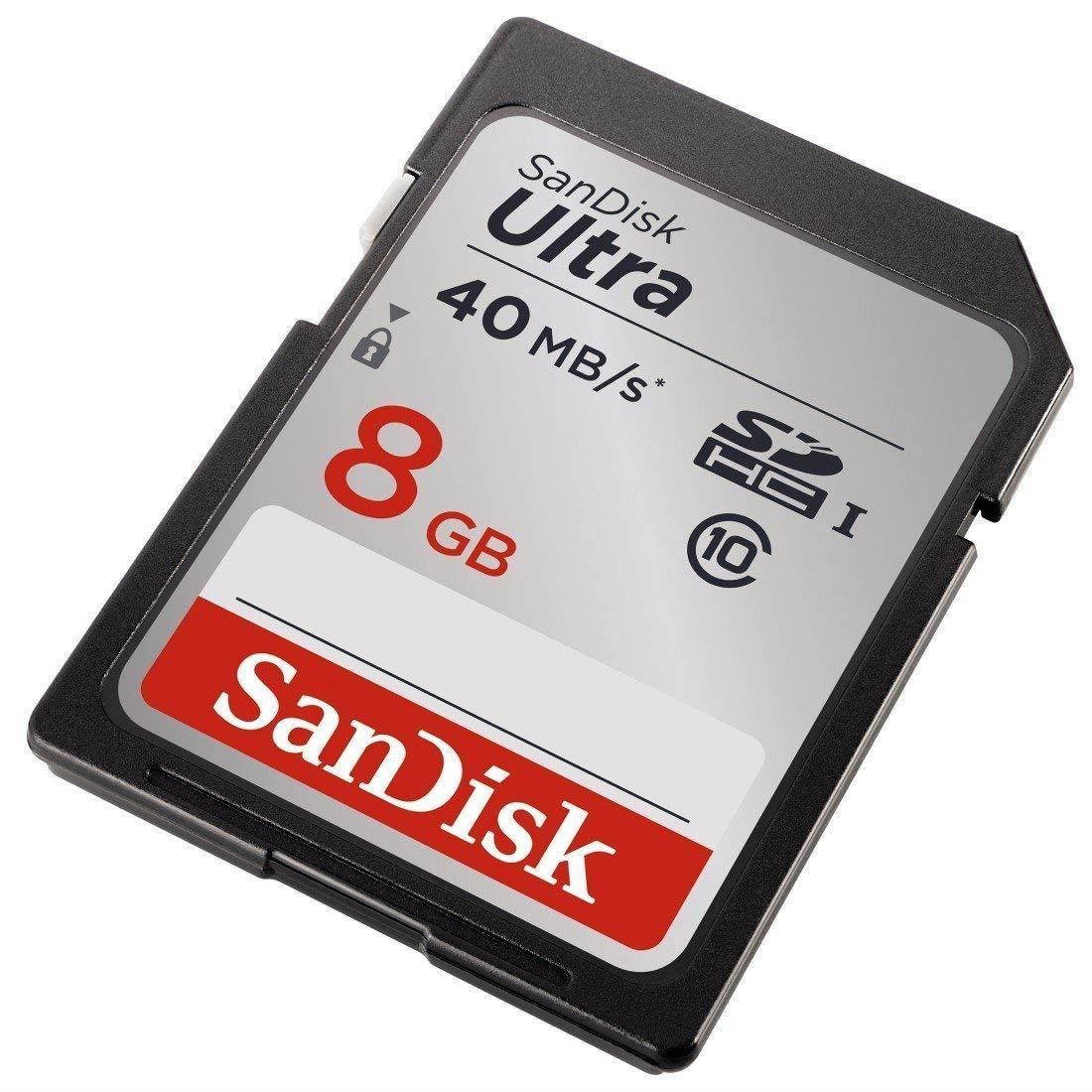 SanDisk 5-Pack Ultra 8GB Class 10 SDHC Memory Card Up to 40MB/s (SDSDUN-008G-G46)