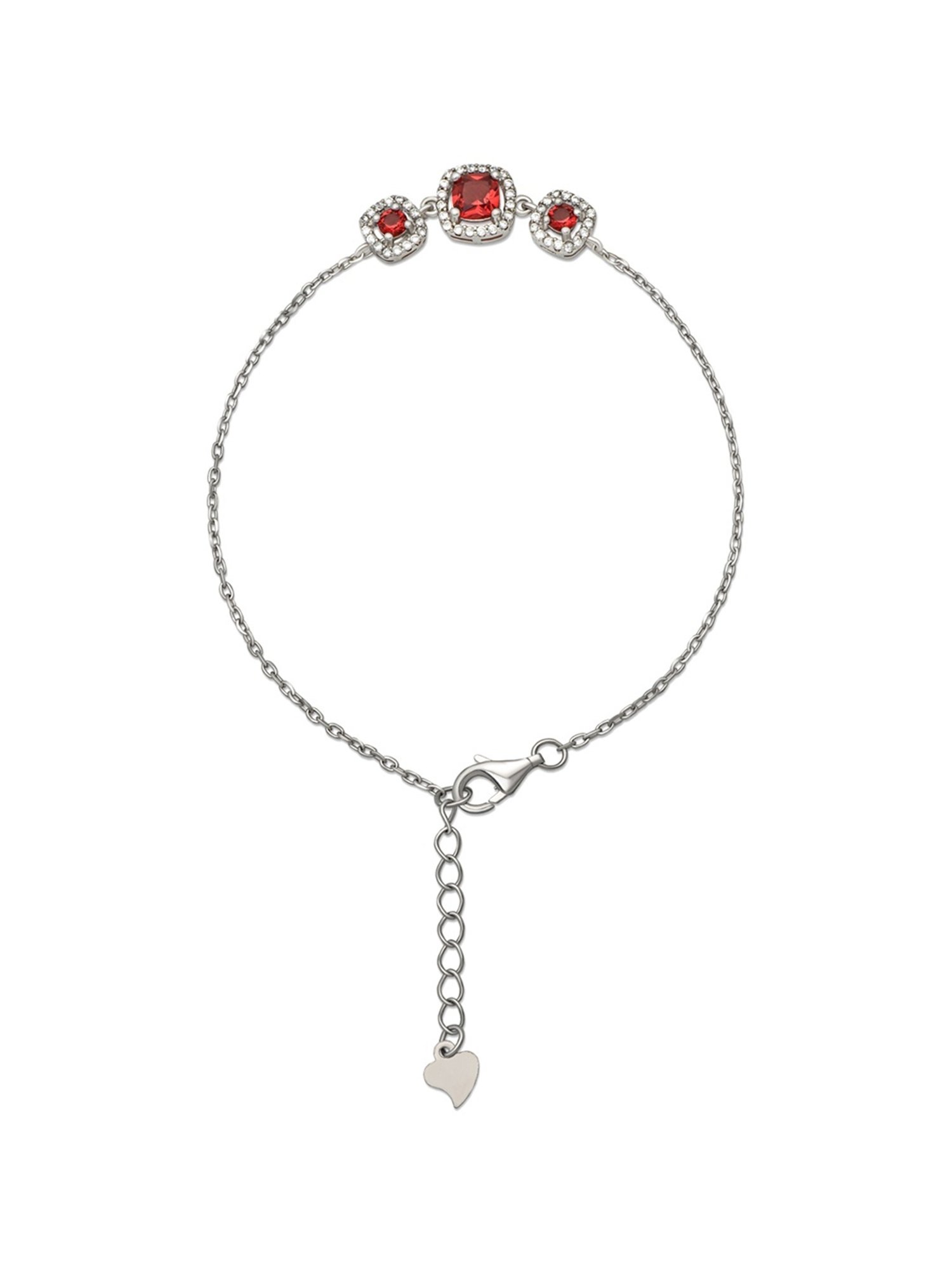 Silberry 92.5 Sterling Silver Red Royalty Bracelet
