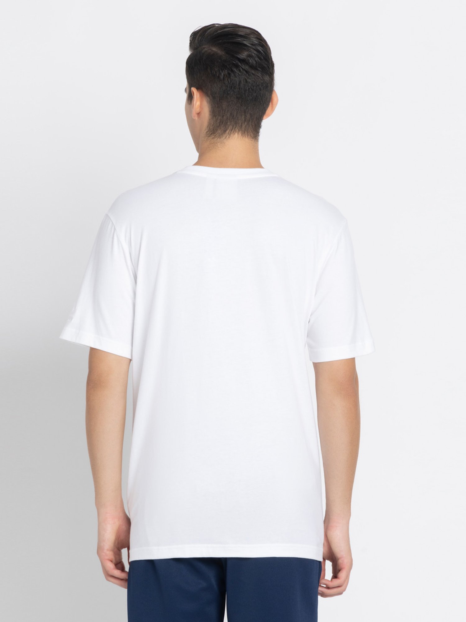 Adidas White 100% Cotton Regular Printed  T-Shirt