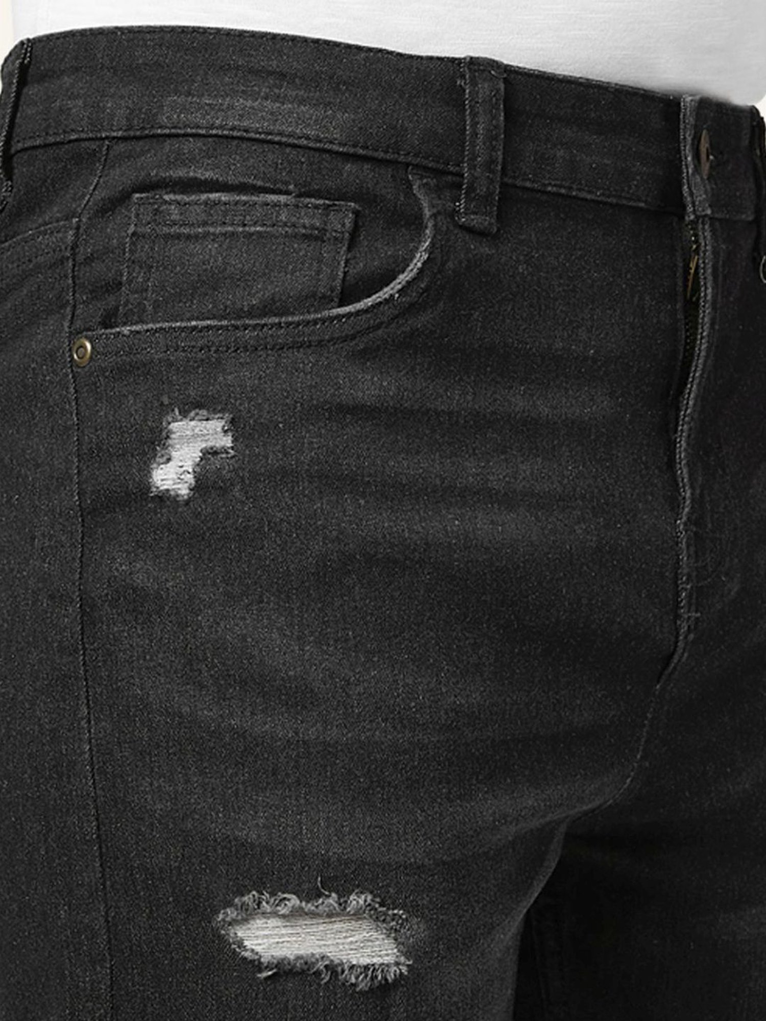 Coolsters by Pantaloons Kids Black Cotton Distressed Shorts