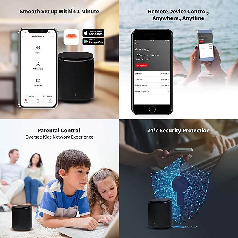 WiFi Router amp Whole Home Mesh WiFi System for Wireless Internet Gigabit Dual Band MUMIMO Coverage Up to 3000 sq ft amp Over 60 Devices Seamless Roaming VPN Server Parental amp Remote Control