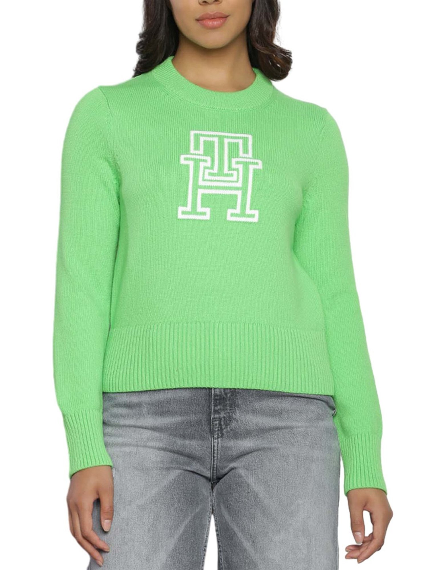 Tommy Hilfiger Spring Lime Logo Regular Fit Sweater