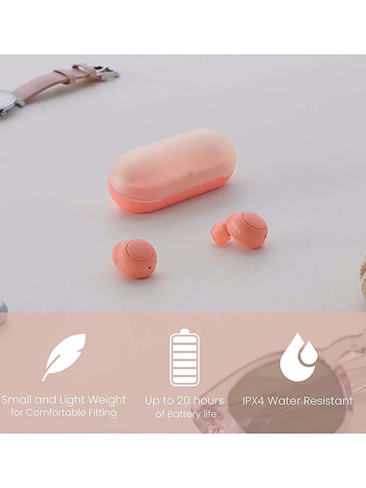 Sony WF-C500 True Wireless Bluetooth Earbuds with Mic (Orange)