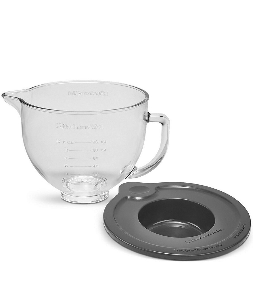 KitchenAid 5-Quart Tilt-Head Glass Bowl with Measurement Markings & Lid