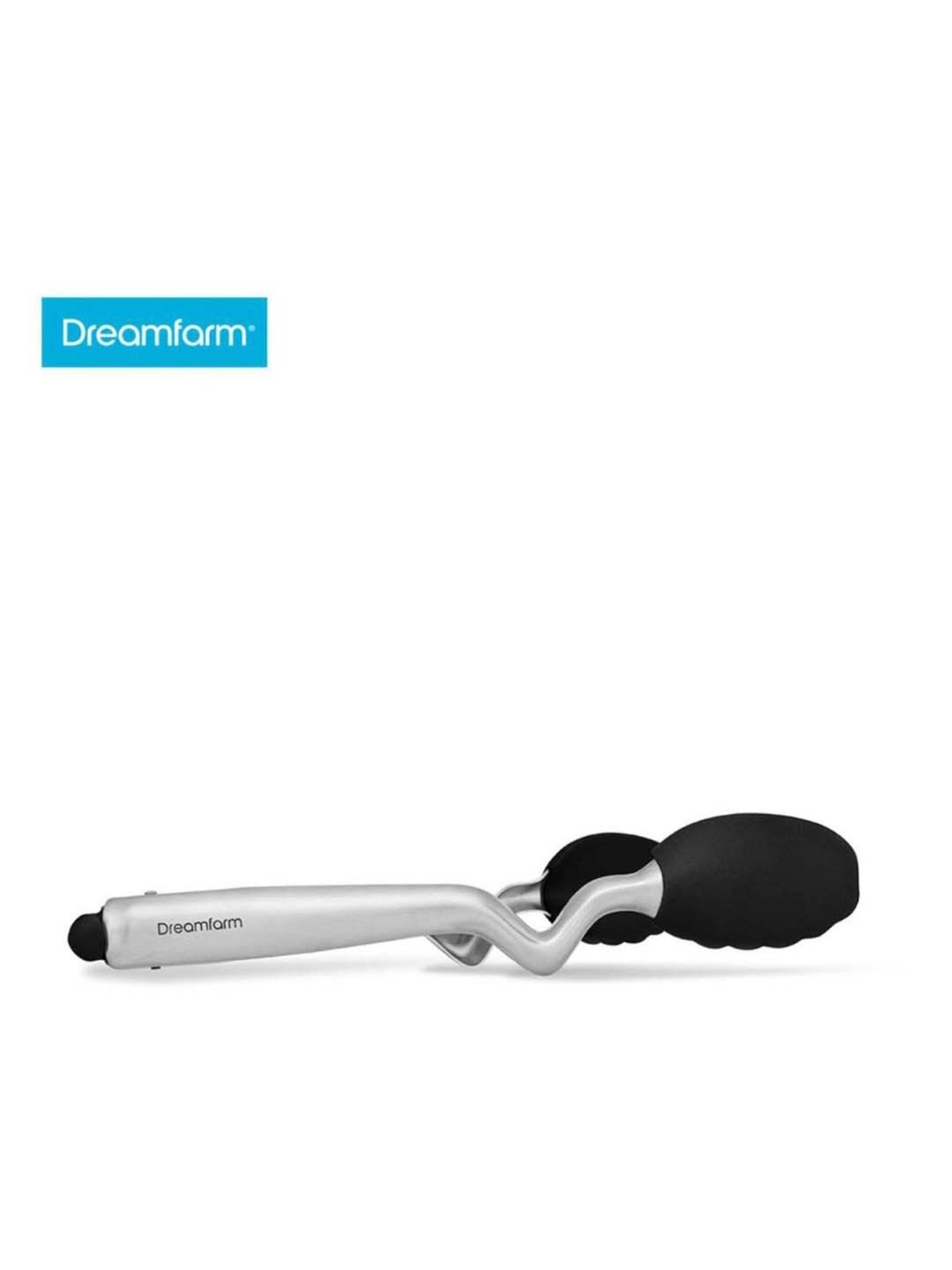 Dreamfarm Black Medium Stainless Steel Tongs With Silicone Heads