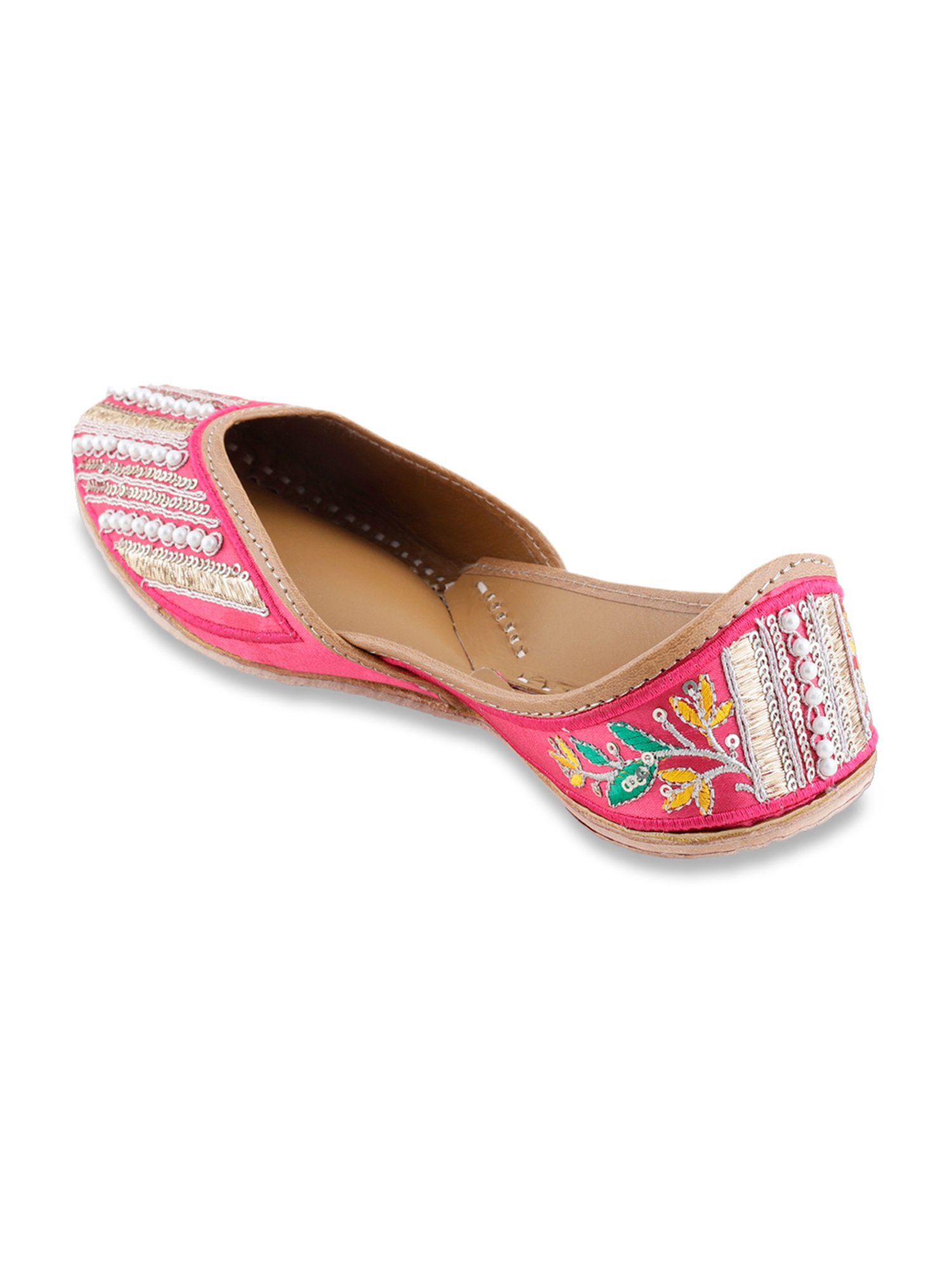 Glam Story Women's Mia Pink Ethnic Juttis