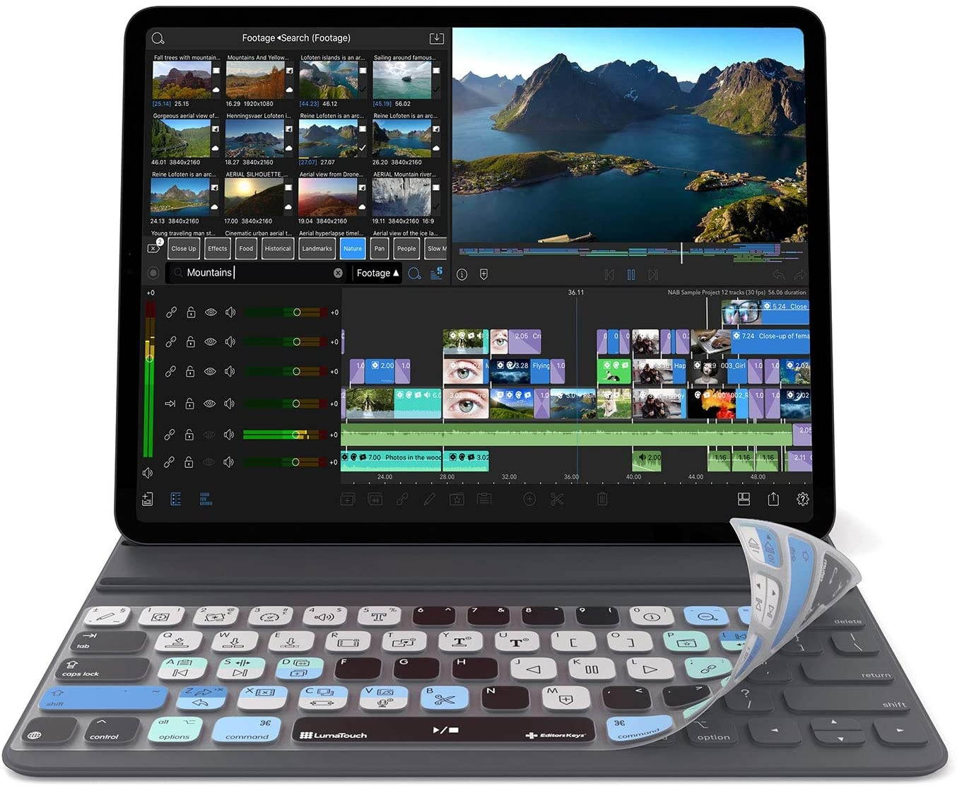 LumaFusion Keyboard Cover for iPad Pro 12" Smart Keyboard | USA Version | Does not Fit Magic Keyboard