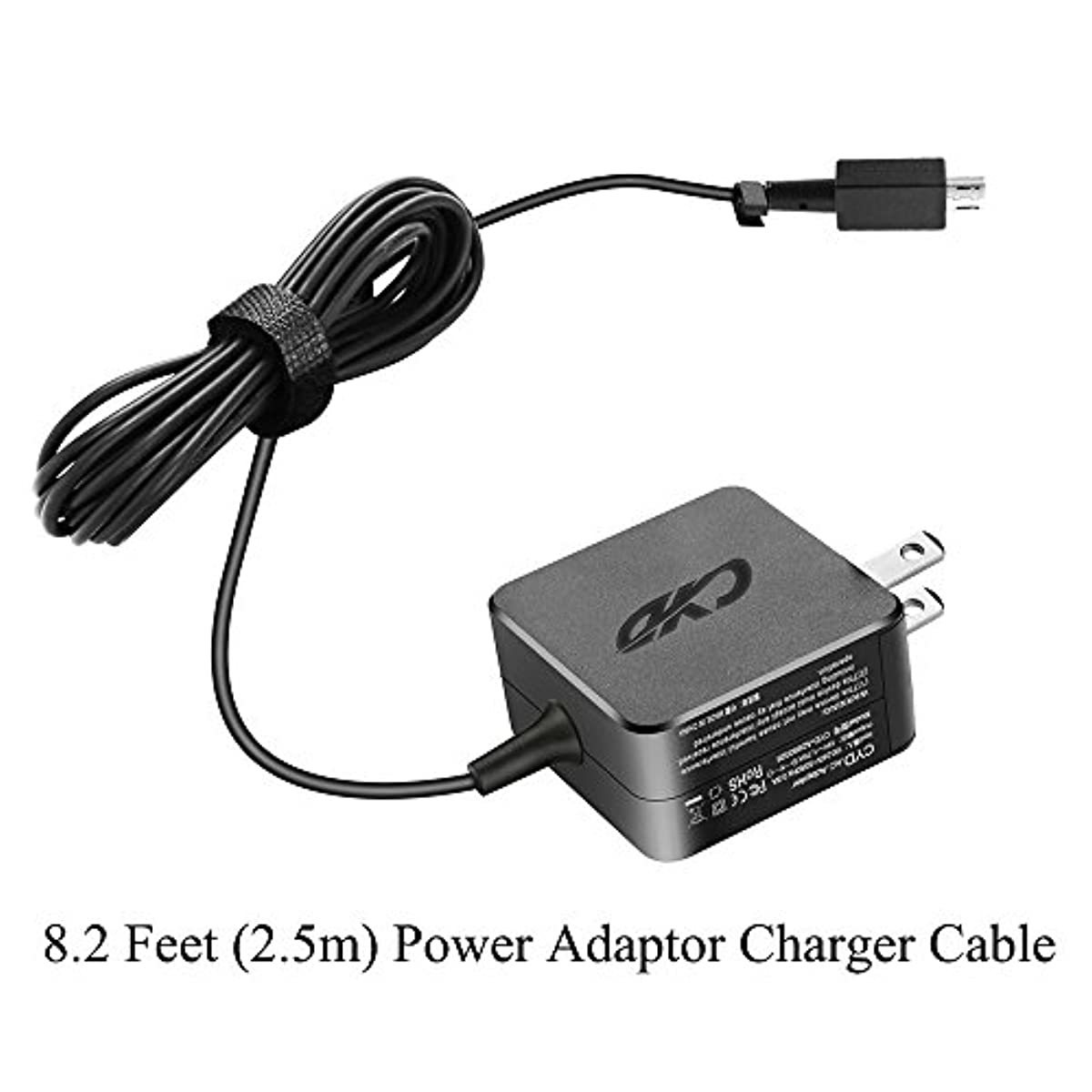 CYD 24W 12V 2A Powerfast Laptop Power Cord Compatible for Asus Charger Chromebook-C201 C201P C201PA Chromebook-Flip C100 C100P C100PA-DB02 ADP-24EW B Power-Cord Extra 8.2 ft AC-Adapter Cable
