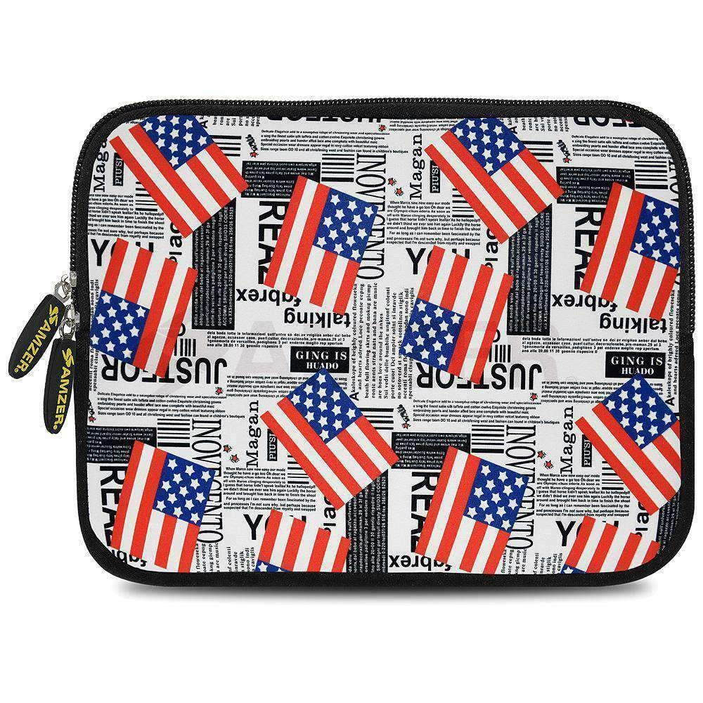 AMZER 7.75 Inch USA Flag Neoprene Sleeve Pouch Case Cover For Tablets