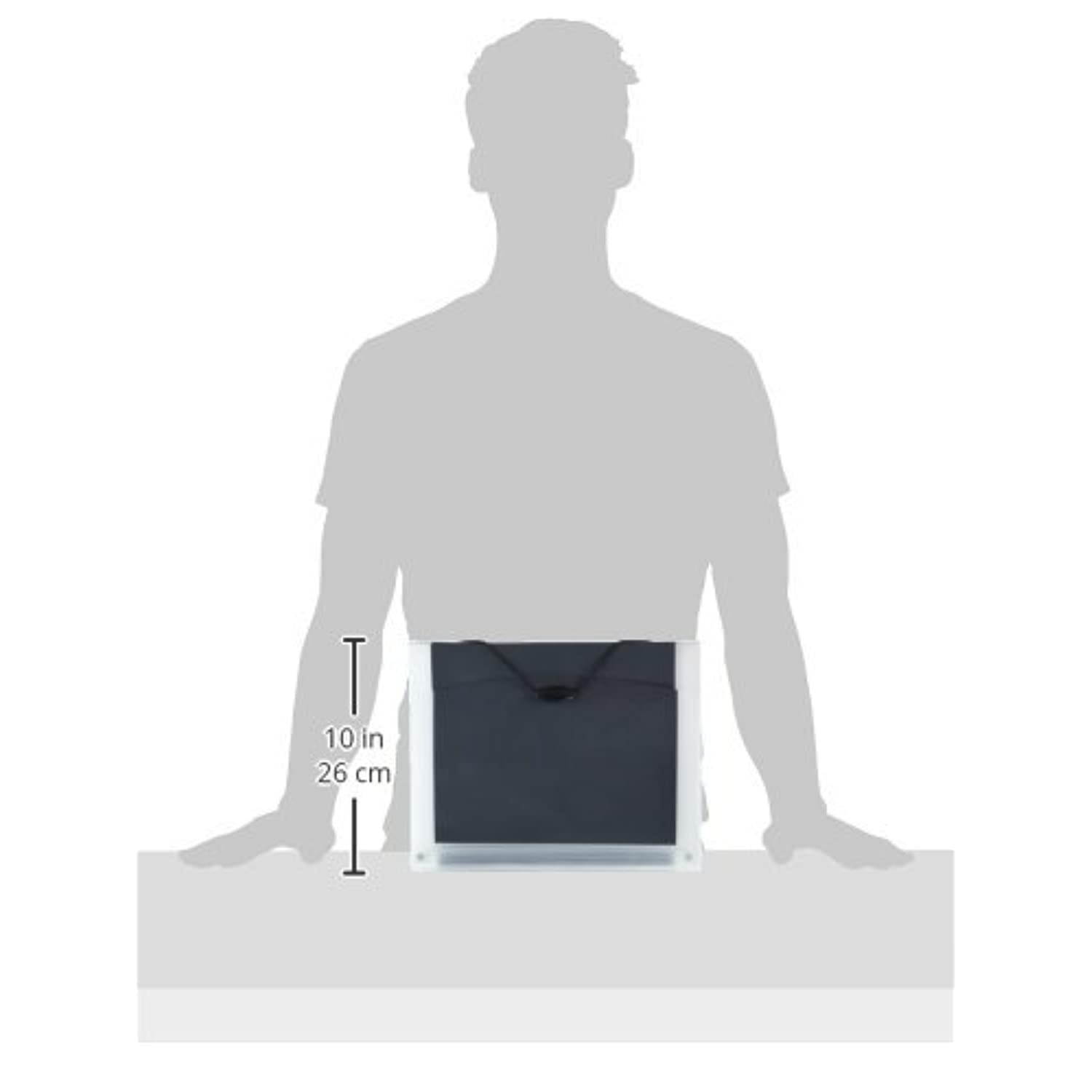 Wilson Jones Big Mouth Poly Filer 12 x 9 1/2 Inch Black Professional Horizontal Expanding File (W68590)