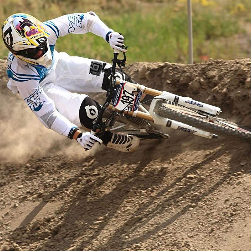 Aluminium 360 Rotation Mountain Bike Handlebar Mount HolderCamera Motocross Grip Bar Stand Tube Clip for GoPro Hero 9 8 7 6 5 4 3+ Campark AKASO DJI OSMO XiaoYi and Most Action CameraBlue