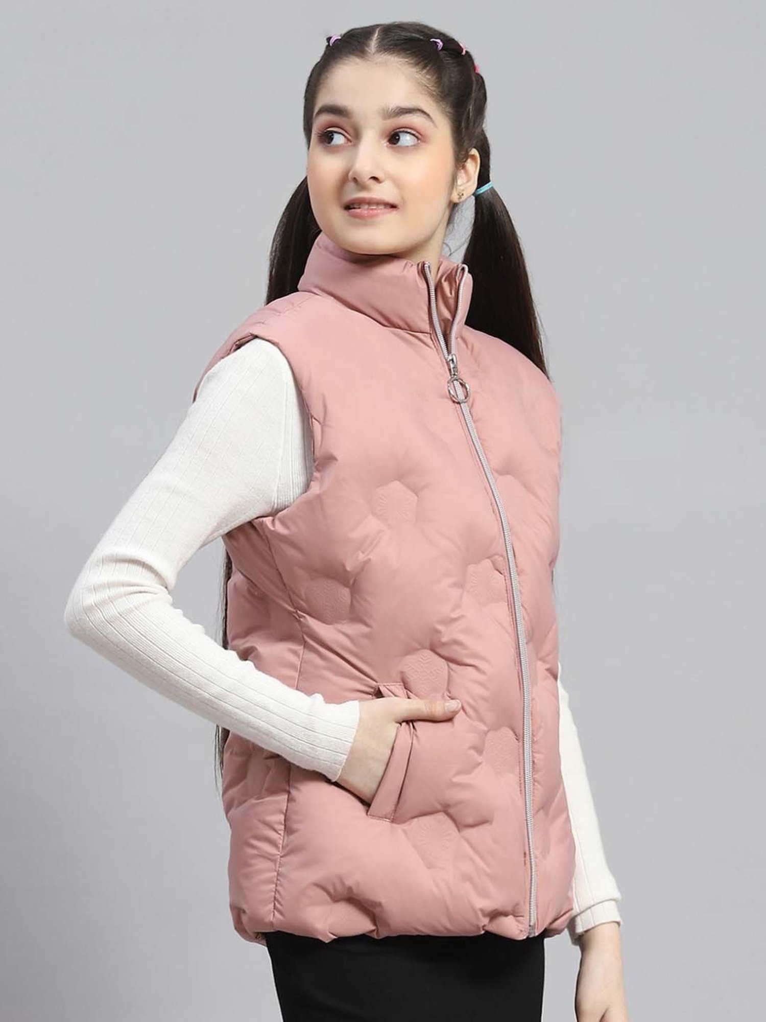 Elle Kids Black Self Pattern Jacket