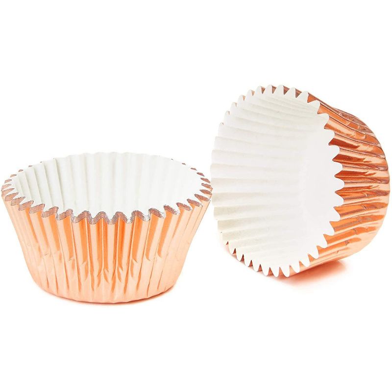 Sparkle and Bash 350 Pack Rose Gold Cupcake Liners, Muffin Wrappers, Foil Baking Cups (1.96 x 1.28 In)