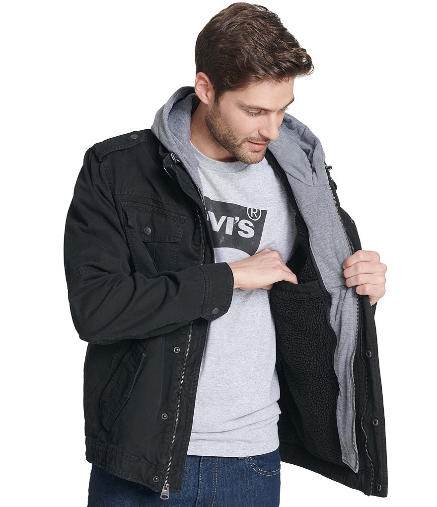 Levi's&reg; Twill Hooded Military Trucker Jacket