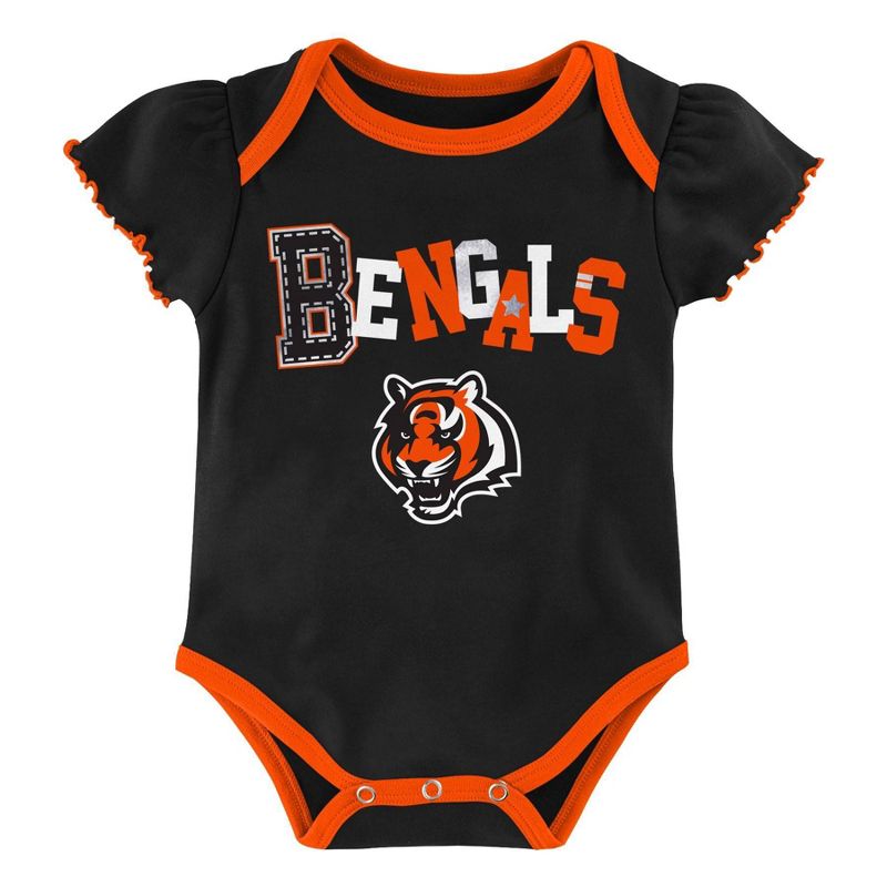 NFL Cincinnati Bengals Baby Girls' Newest Fan 3pk Bodysuit Set - 18M
