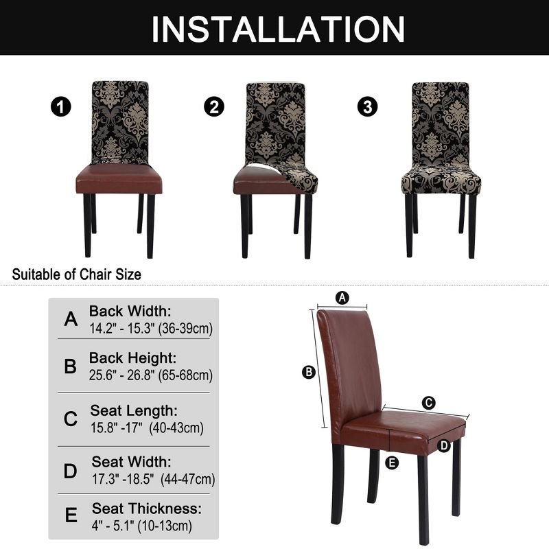 1 Pc Polyester Stretch Dining Chair Slipcovers Multicolored  - PiccoCasa