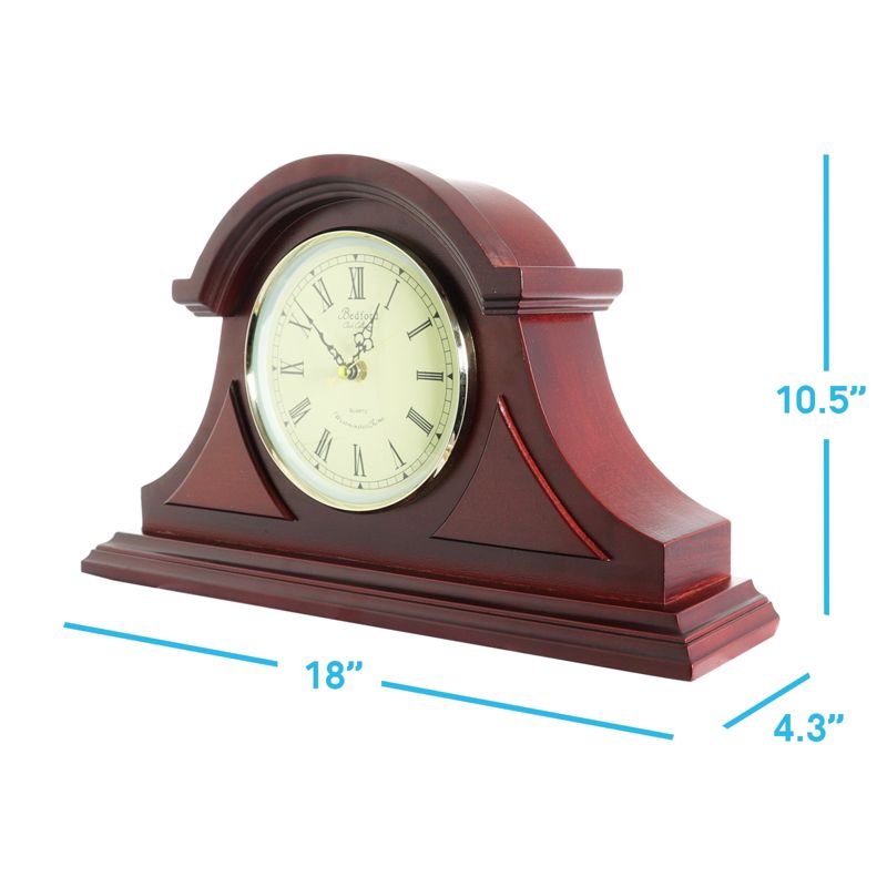 Bedford Redwood Mantel Clock with Chime