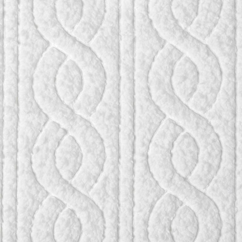 50"x70" Bethany Sherpa Plush Sculpted Braided Throw Blanket Cream - VCNY