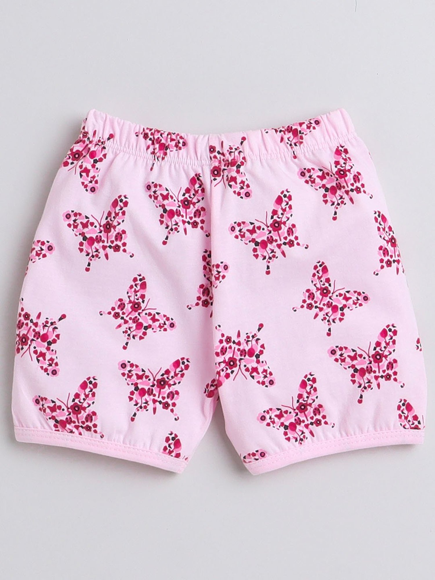 Bumzee Kids Pink Printed Jhabla with Shorts