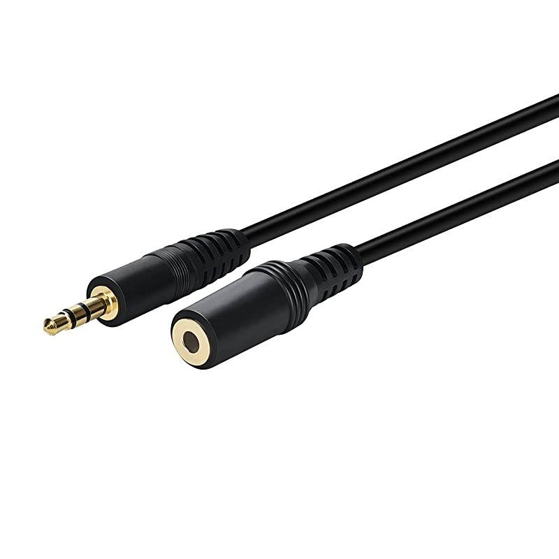 35mm Stereo Male to Female Extension Audio Cable Cord 25 Feet