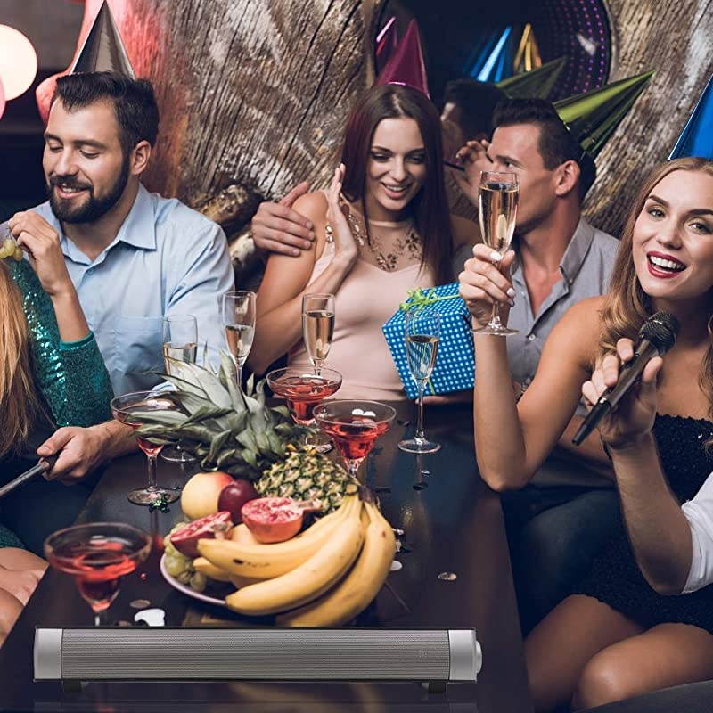 Theater Audio Sound Bar Wired Wireless OutdoorIndoor Bluetooth Stereo Speaker with Remote Control 2 X 5W Mini Sound bar Builtin Subwoofers for PhonesTabletsPCDesktop Projector