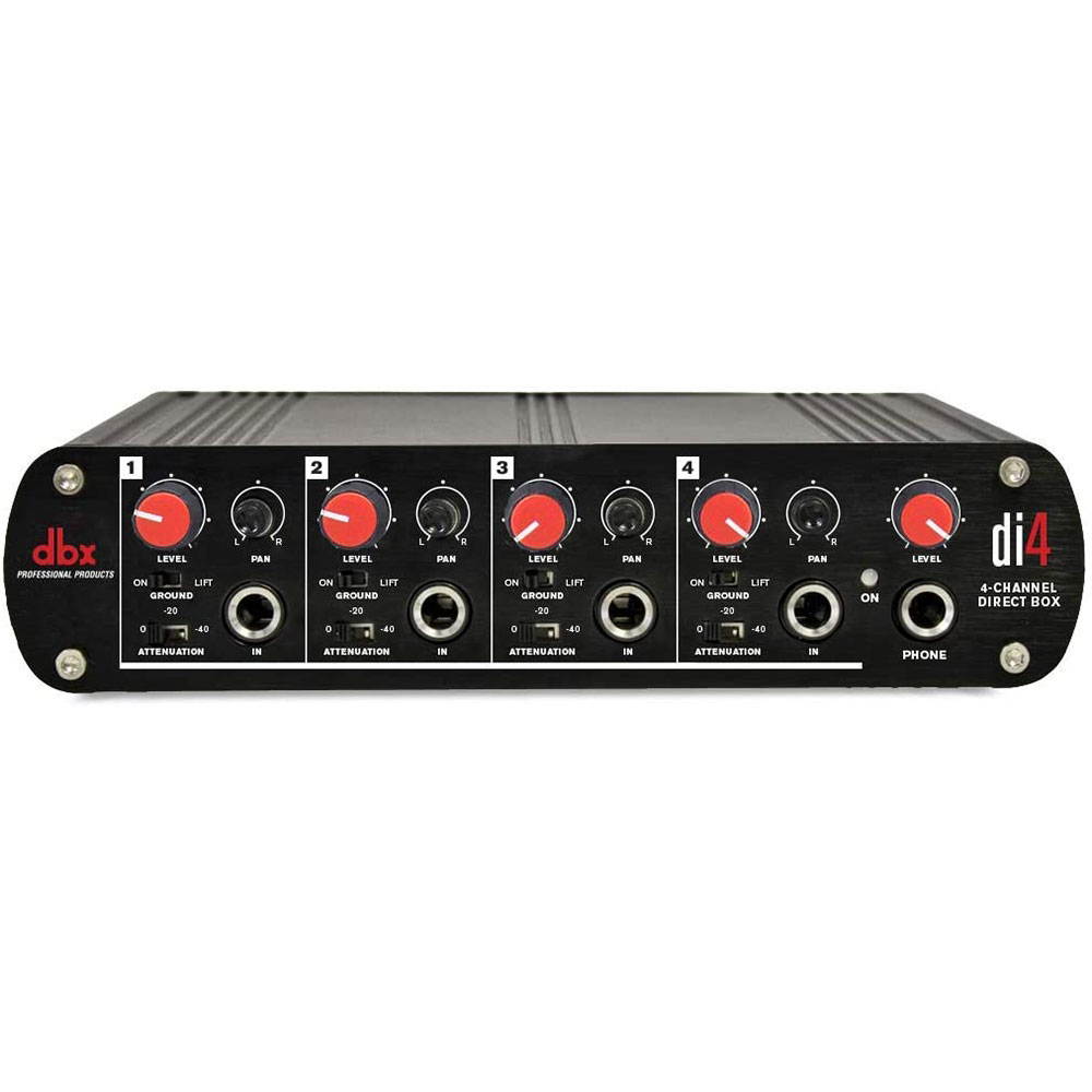 dbx DI4 4-Channel Active Direct Box and Line Mixer Bundle with Studio Monitor Pro Headphones