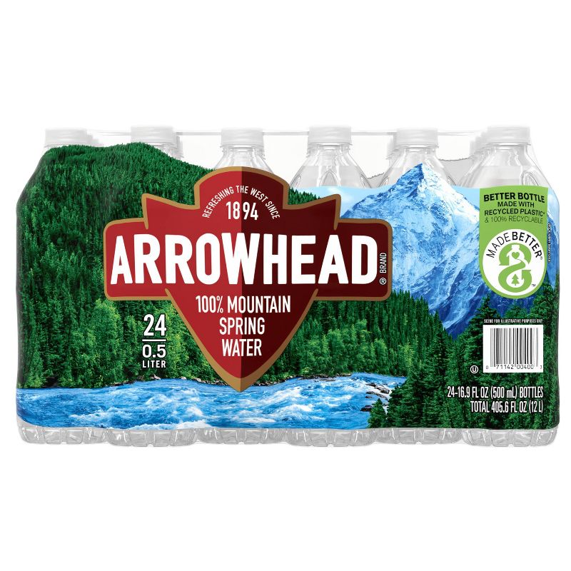Arrowhead Brand 100% Mountain Spring Water - 24pk/16.9 fl oz Bottles