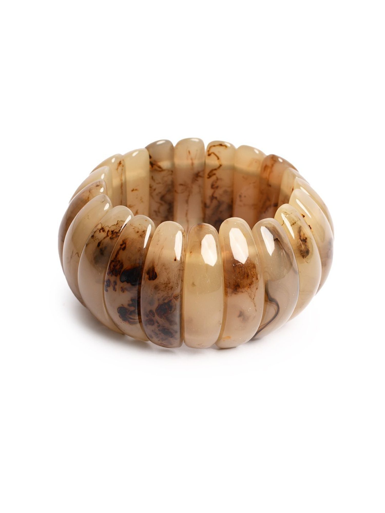 IMLI STREET Metallic Artificial Beaded Stretchable Bracelet for Women