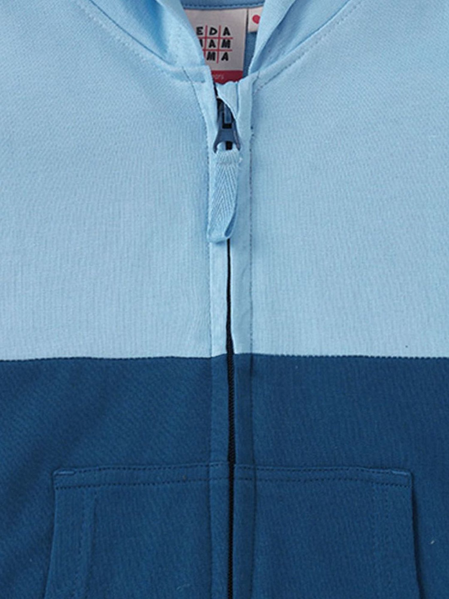 Allen Solly Junior Navy & Green Color Block Full Sleeves Jacket